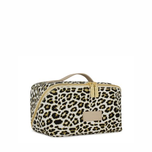 Alternative view of Large Cube – Leopard Print Canvas – Gold Zip
