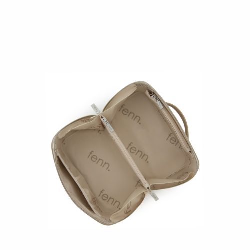 Large Cube – Oatmeal Faux Leather – Silver Zip - Image 6