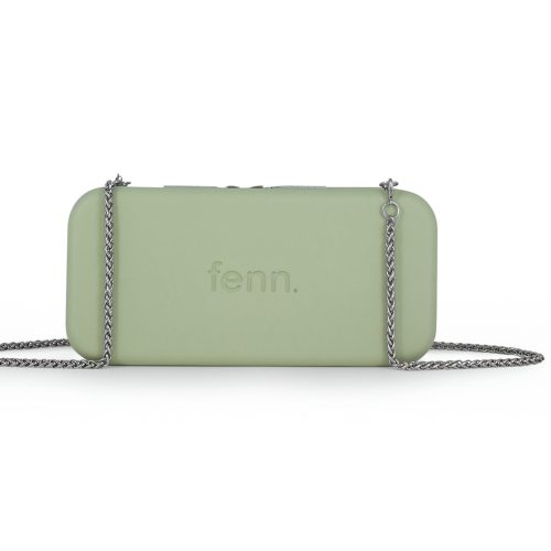 Wallets - Pastel Green - Silver Zip - Silver Chain