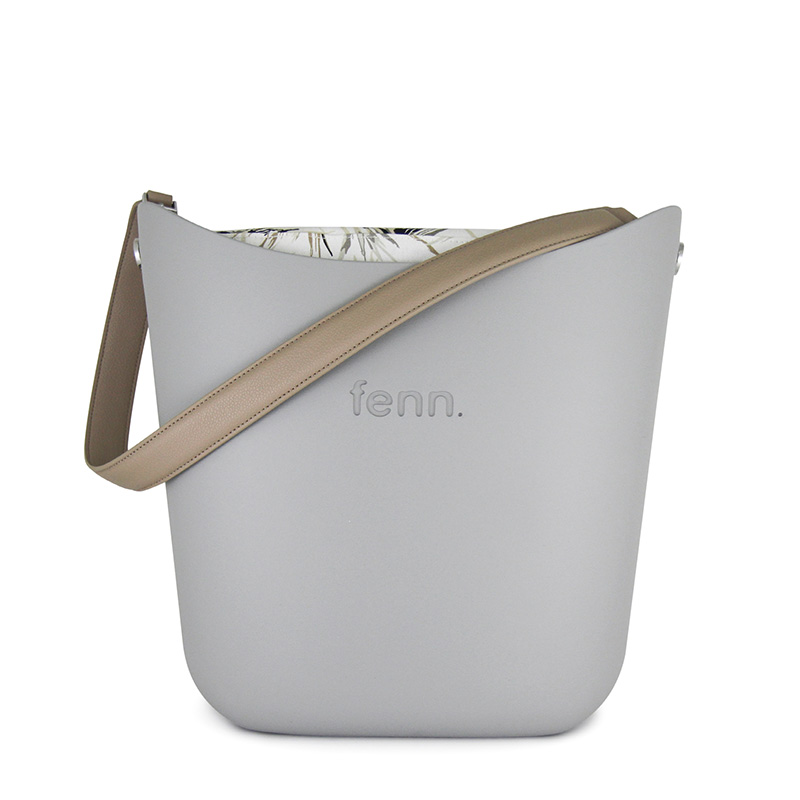 Elegant Fenn - Grey - Pattern Inner - Silver Zip - Light Stone