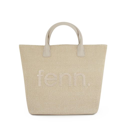 Weave Tote Bag - Beige - Milk White Detachable Straps