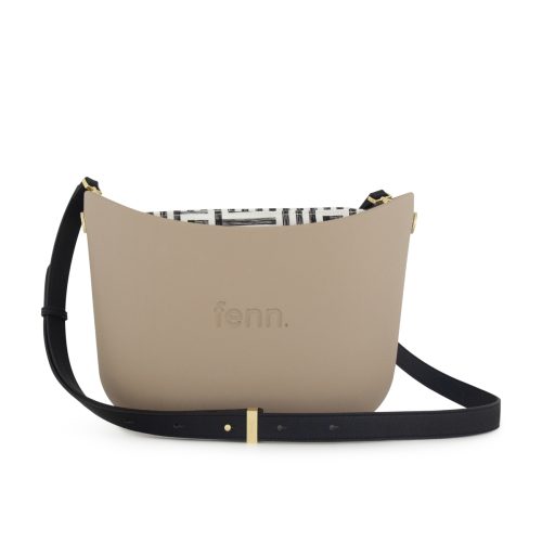 Messenger Bag-Stone-Pattern Inner-Gold Zip-Black Flat Handles