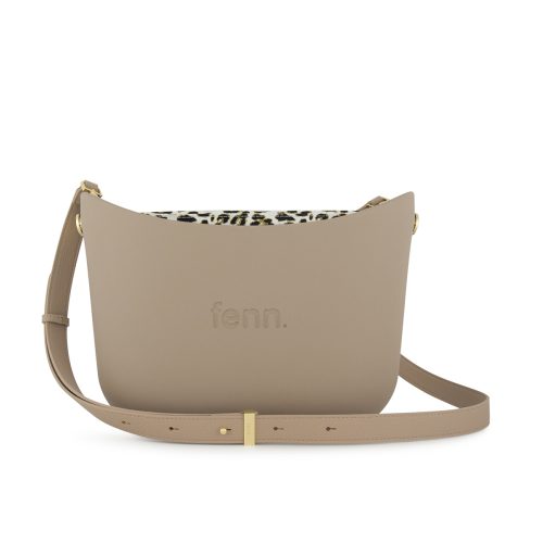 Messenger Bag-Stone-Pattern Inner- Gold Zip- Light Stone Flat Handle