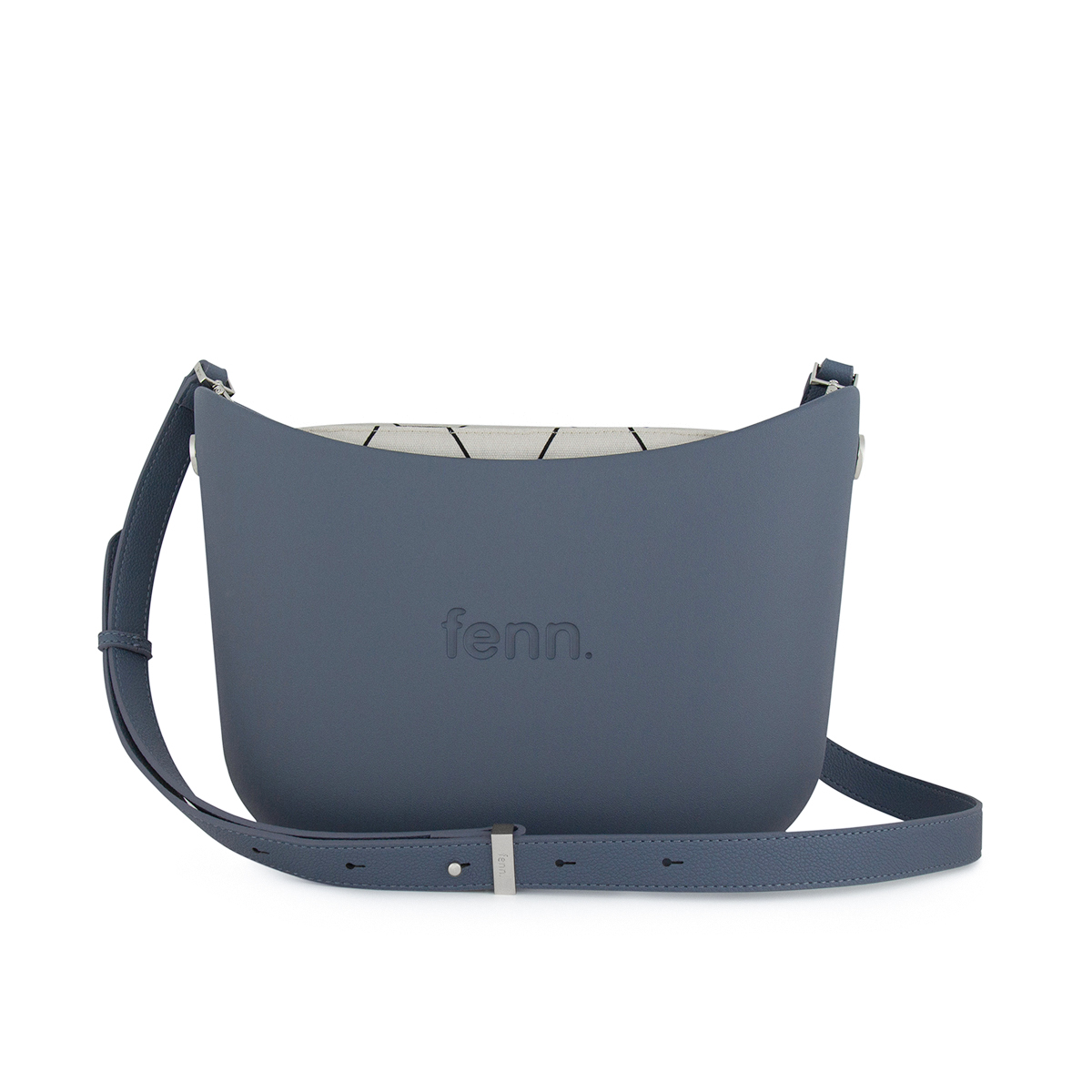 Messenger Bag-Denim-Pattern Inner-Silver Zip-Denim Flat Handle