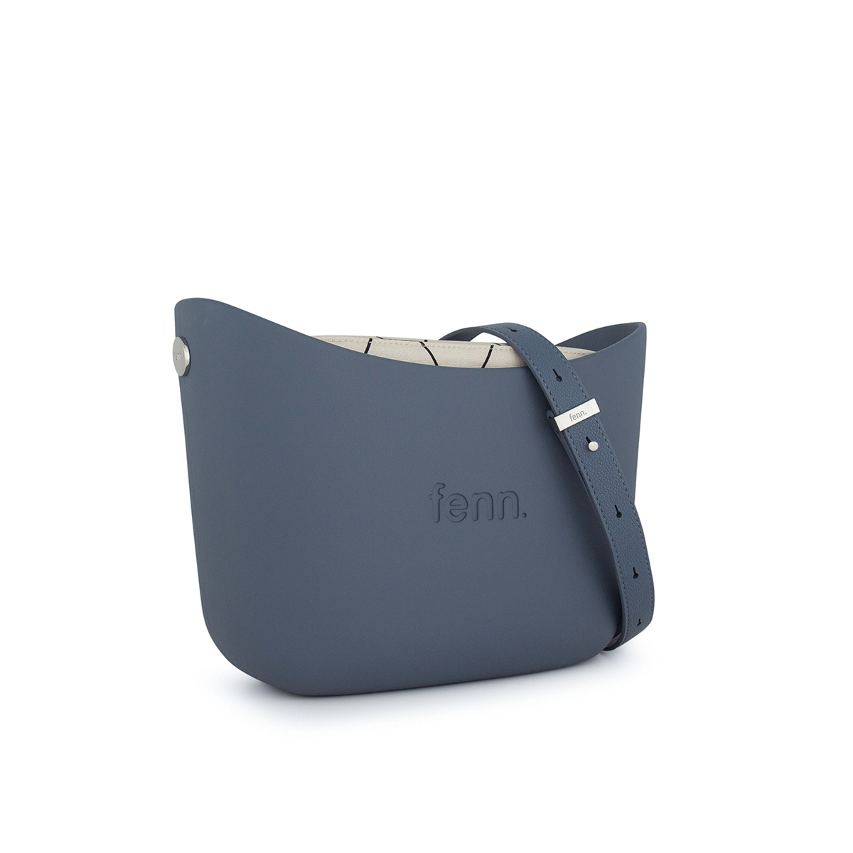 Messenger Bag-Denim-Pattern Inner-Silver Zip-Denim Flat Handle - Image 2