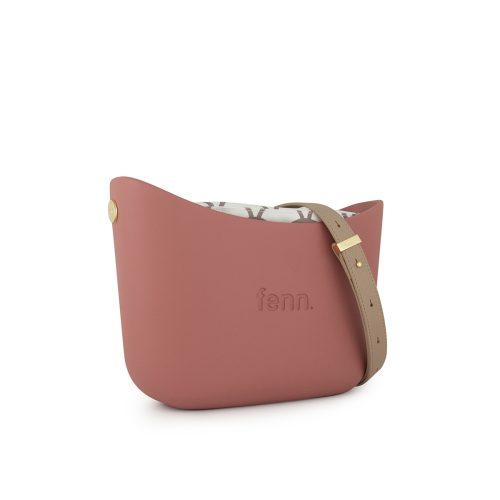 Alternative view of Messenger Bag-Pink-Pattern Inner-Gold Zip-Light Stone Flat Handle