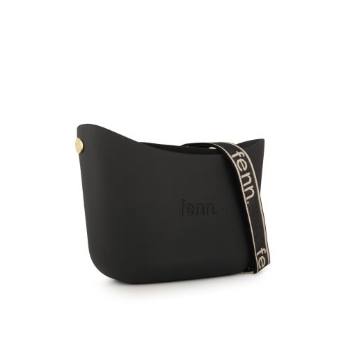 Messenger Bag-Black Inner-Gold Zip-Adjustable Canvas Strap - Image 3