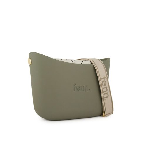 Alternative view of Messenger Bag-Watercress-Pattern Inner -Gold Zip-Adjustable Canvas Strap