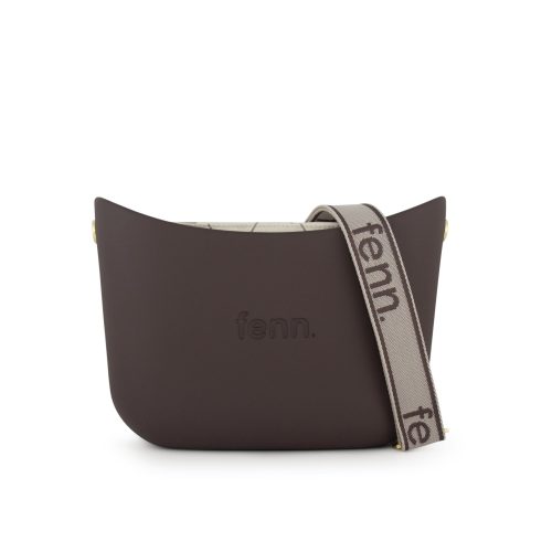 Messenger Bag-Chocolate-Pattern Inner-Gold Zip-Adjustable Canvas Strap