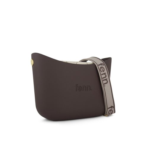 Alternative view of Messenger Bag-Chocolate-Pattern Inner-Gold Zip-Adjustable Canvas Strap