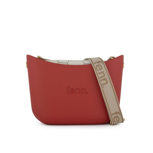 Messenger Bag-Red-Pattern Inner-Gold Zip-Adjustable Canvas Strap