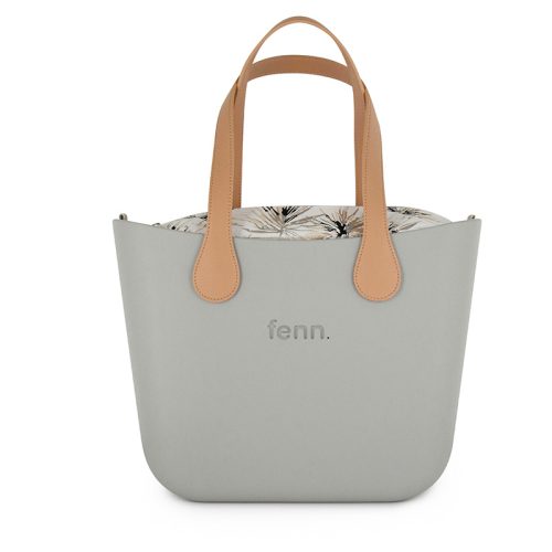Original Collection - Grey - Pattern Inner - Silver Zip - Light Tan Flat Handle