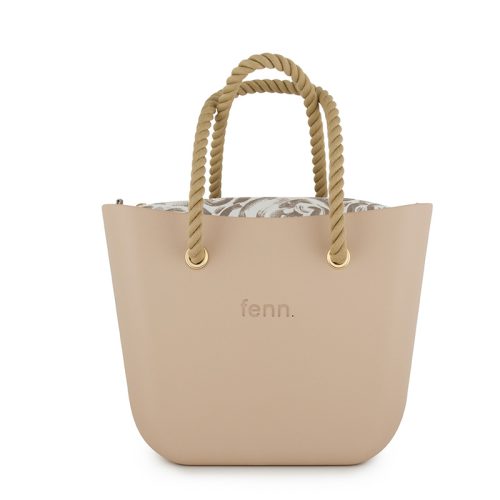 Original Collection - Sand - Pattern Inner - Gold Zip - Beige Rope Handle