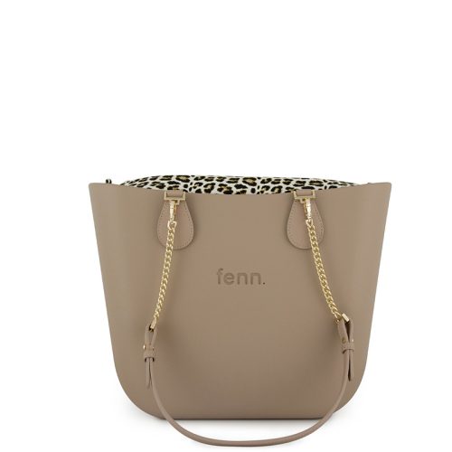 Original Collection - Stone - Pattern Inner - Gold Zip - Light Stone/ Gold Chain