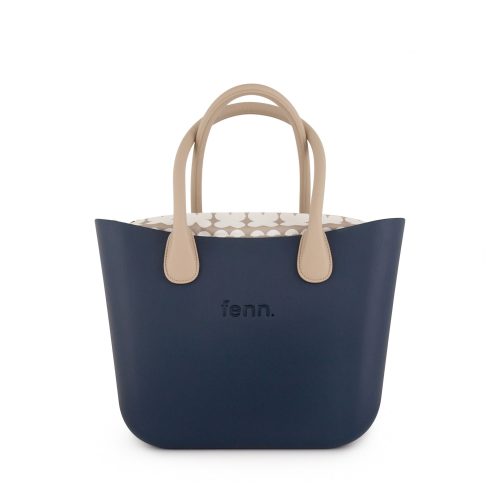 Original Collection - Navy - Pattern Inner - Gold Zip - Light Stone Round Handle