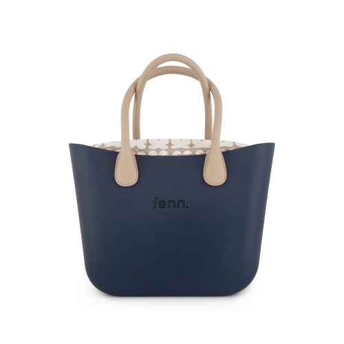 Original Collection - Navy - Pattern Inner - Gold Zip - Light Stone Round Handle