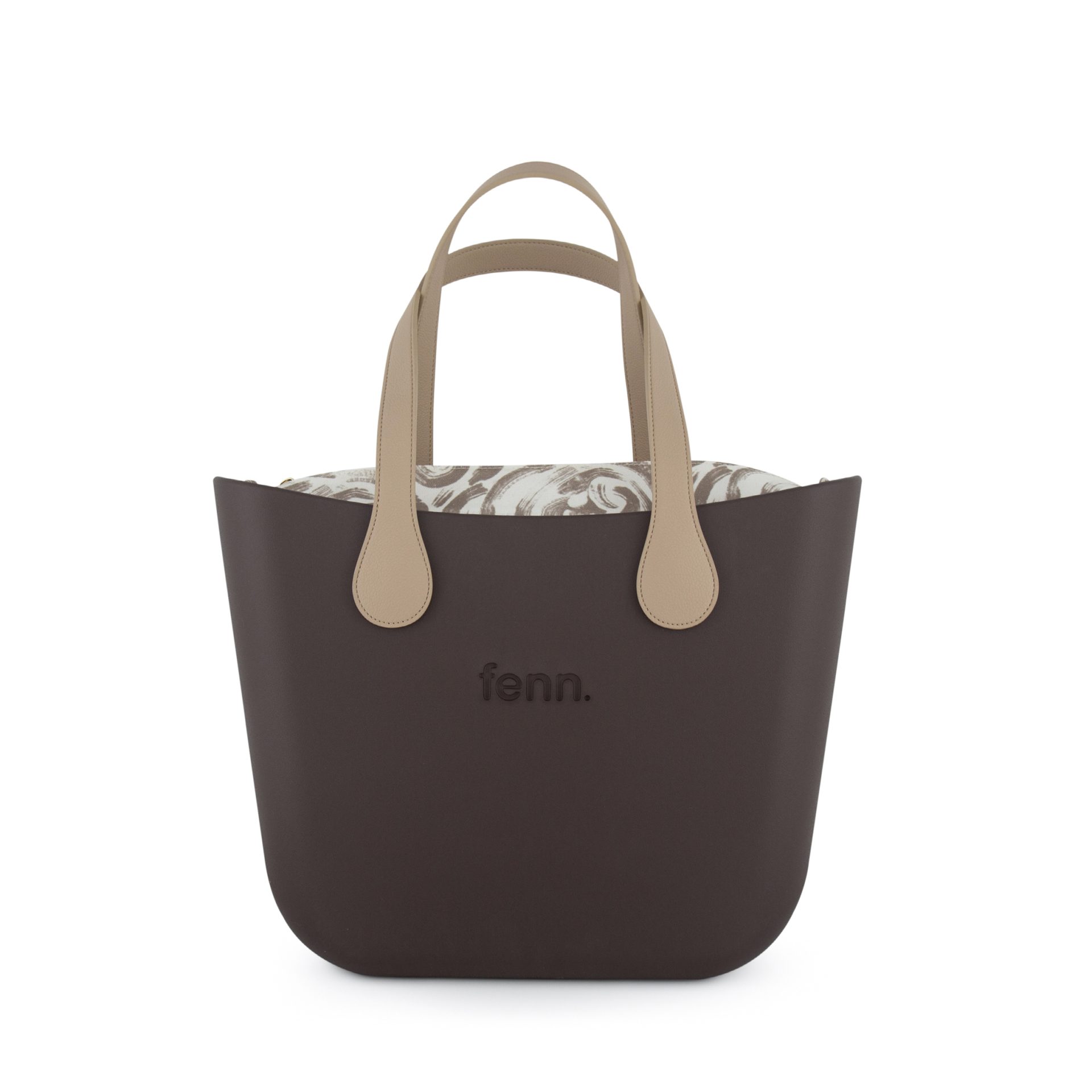 Original Collection - Chocolate - Pattern Inner - Gold Zip - Light Stone Flat Handle