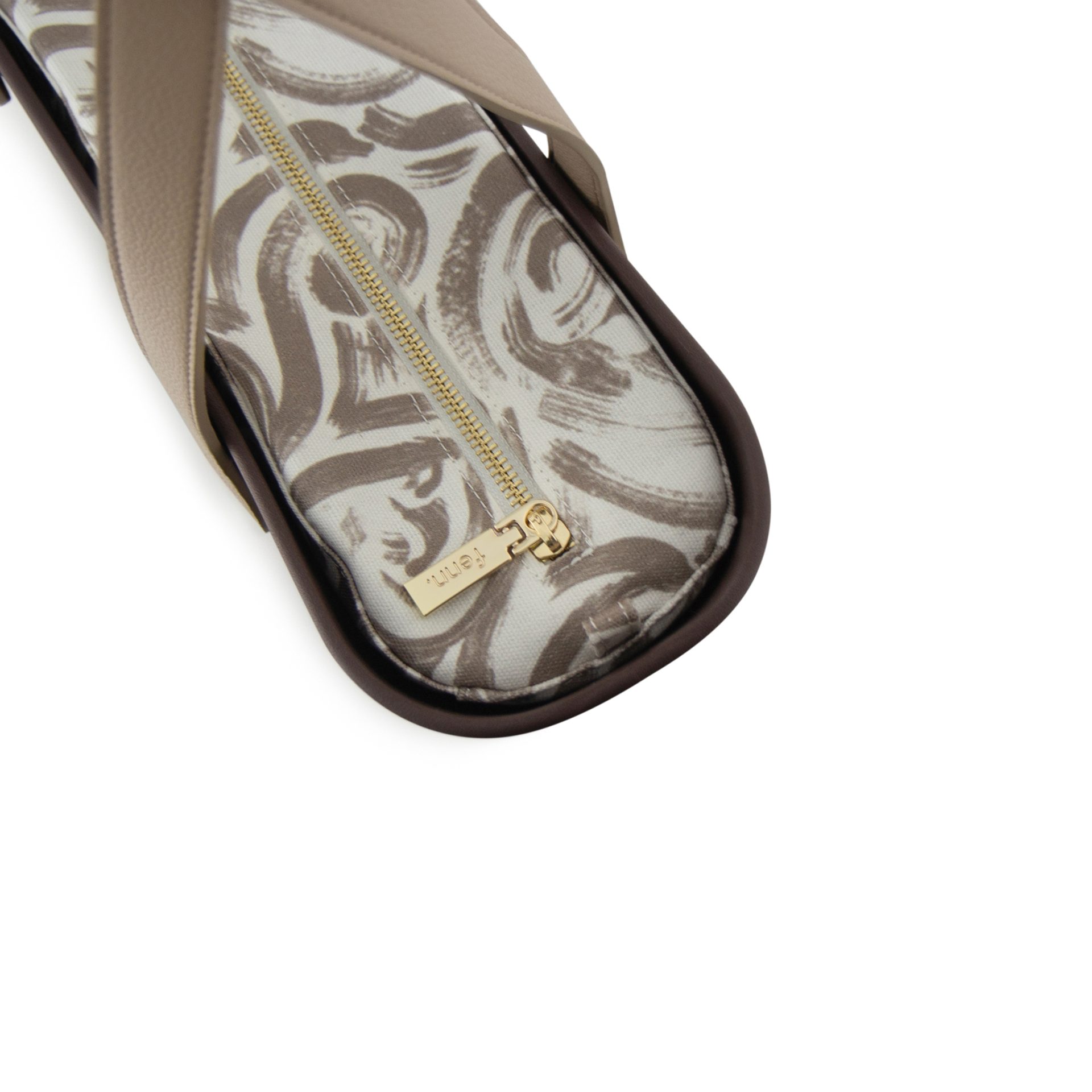 Original Collection - Chocolate - Pattern Inner - Gold Zip - Light Stone Flat Handle - Image 3