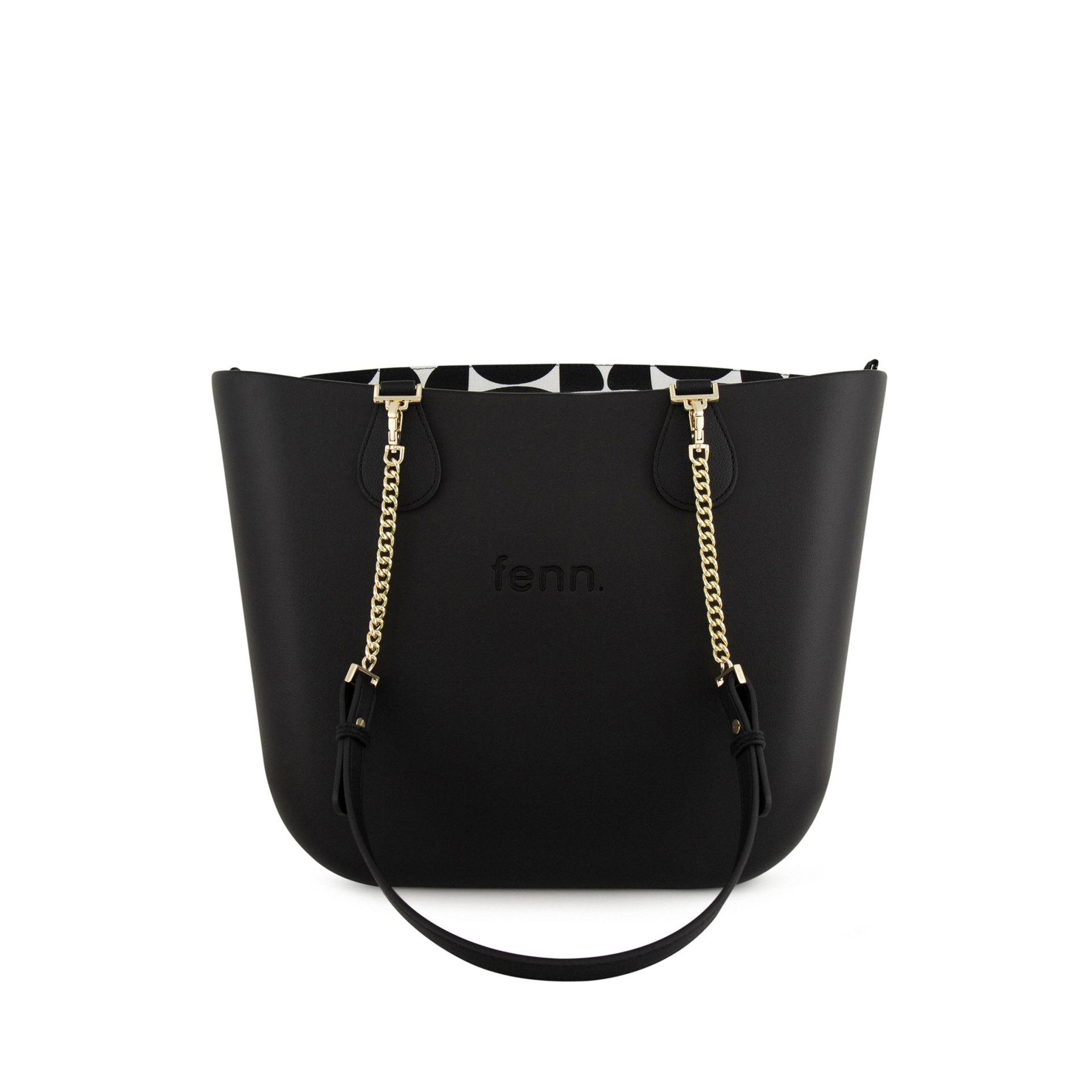 Original Collection-Black-Pattern Inner-Gold Zip-Black/Gold Chain