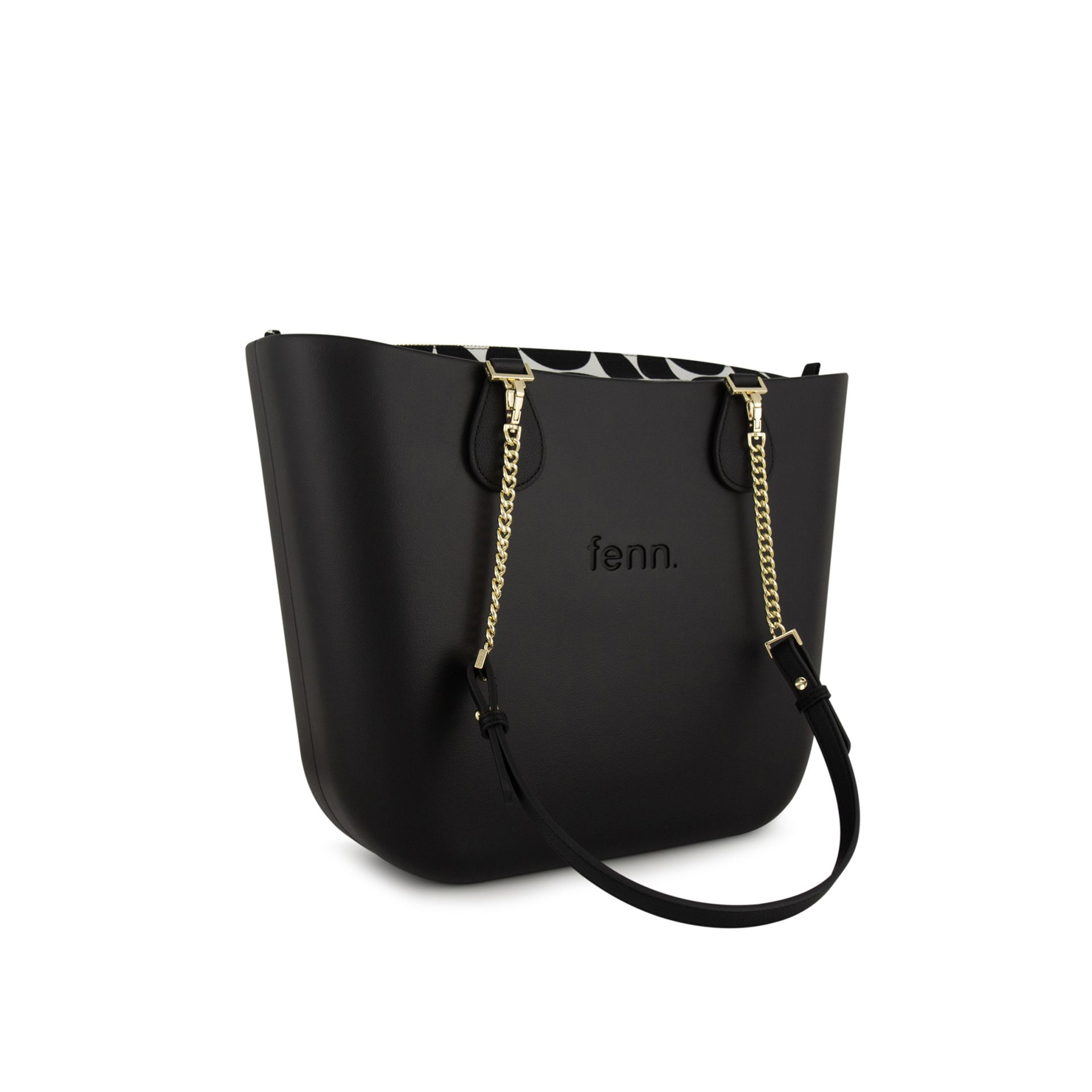 Original Collection-Black-Pattern Inner-Gold Zip-Black/Gold Chain - Image 2