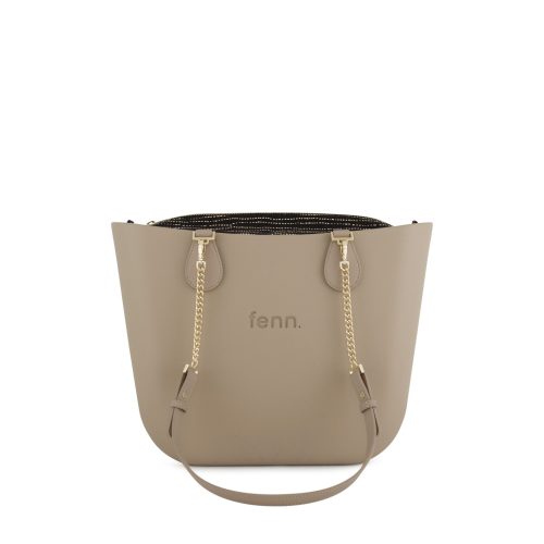 Original Collection - STONE- PATTERN INNER - Gold ZIP -LIGHT STONE/GOLD CHAIN