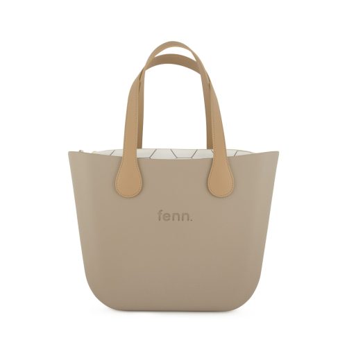 Original Collection-Stone-Pattern Inner-Gold Zip-Light Tan Flat Handles