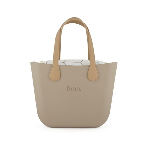 Original Collection-Stone-Pattern Inner-Gold Zip-Light Tan Flat Handles