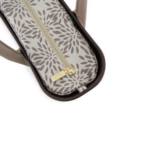 Original Collection-Chocolate-Pattern Inner-Gold Zip-Light Stone Round Handles - Image 3