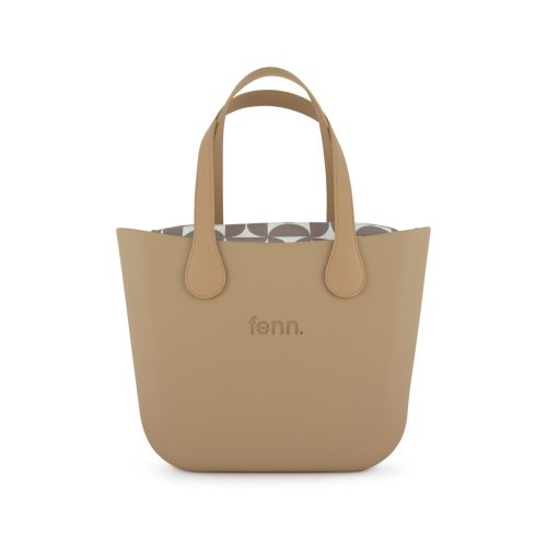 Original Collection -Camel-Pattern Inner-Gold Zip-Light Tan Flat Handles
