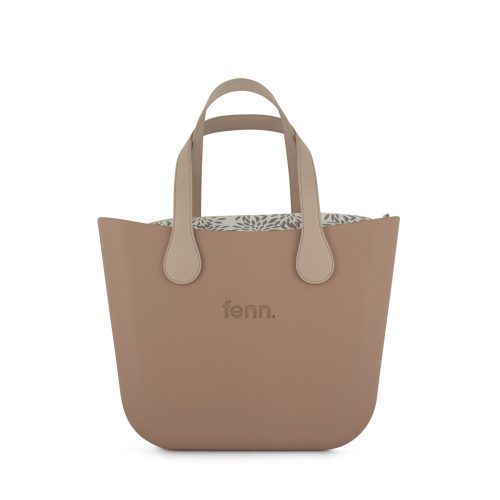 Original Collection- Cappuccino-Pattern Inner-Gold Zip-Light Stone Flat Handle