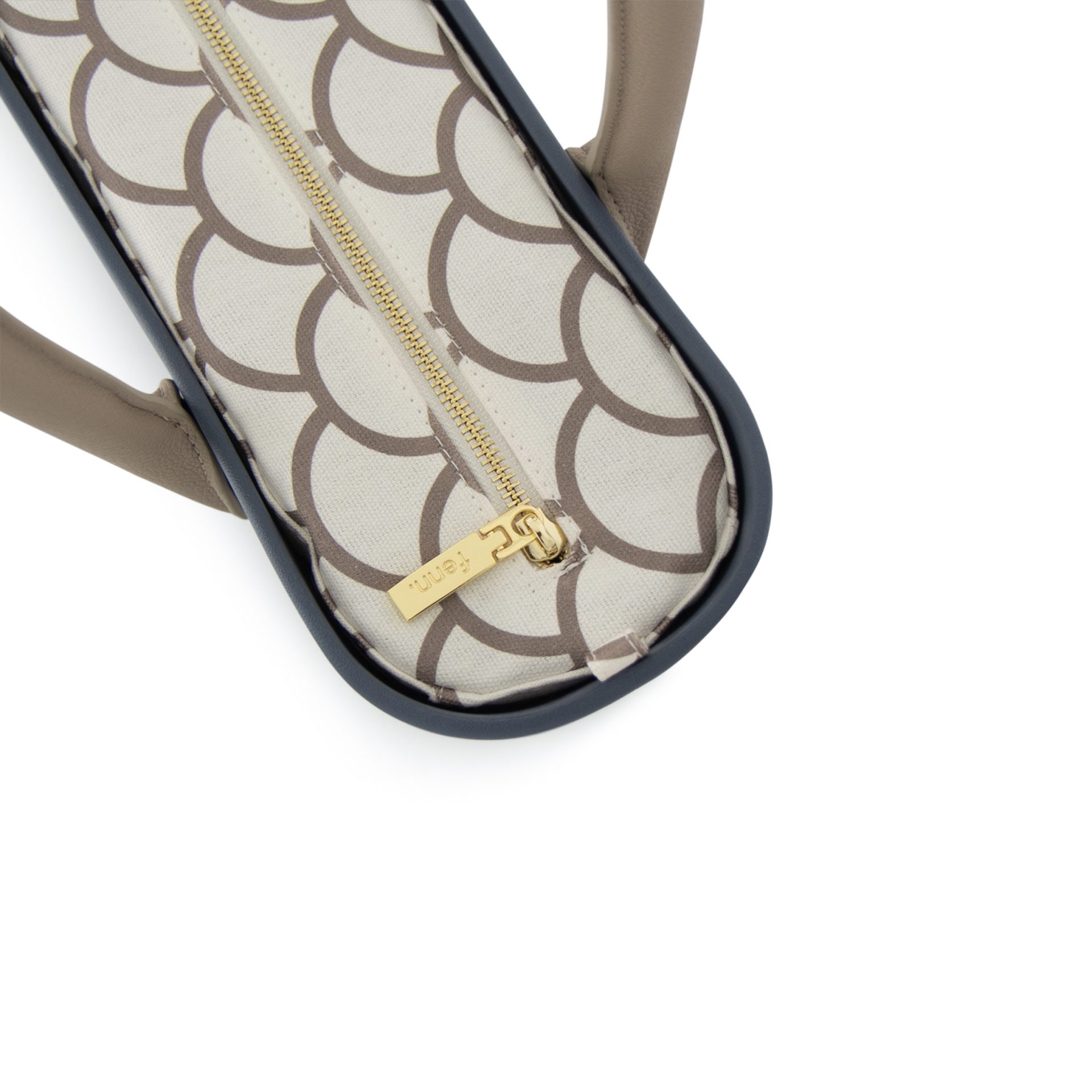 Original Collection -Demin-Pattern Inner-Gold Zip-LIGHT STONE Round Handle - Image 3