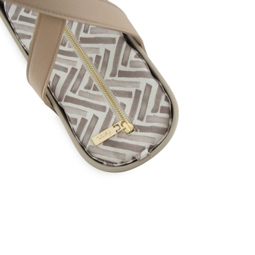 Original Collection-Mushroom-Pattern Inner-Gold Zip-Light Stone Flat Handle - Image 3
