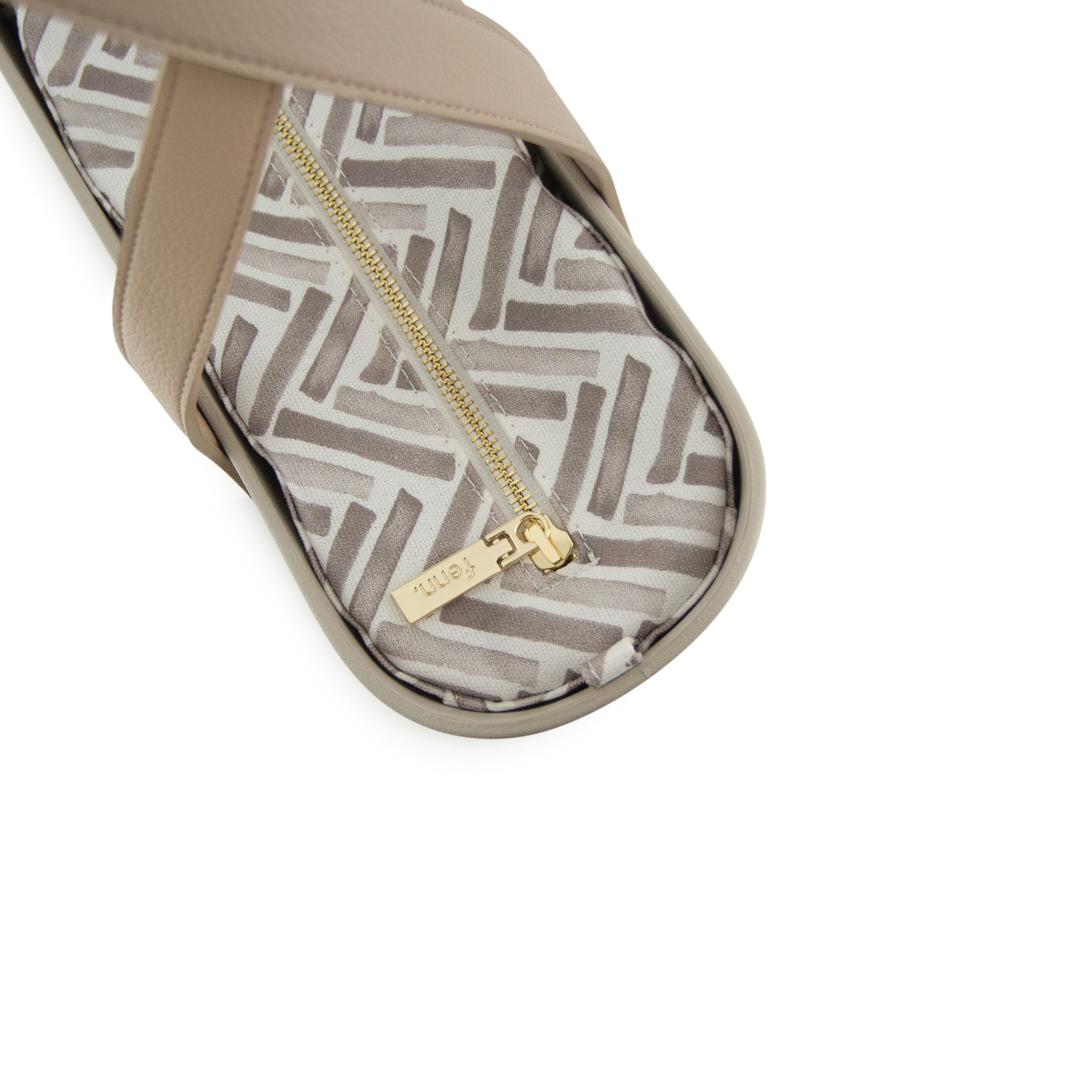 Original Collection-Mushroom-Pattern Inner-Gold Zip-Light Stone Flat Handle - Image 3