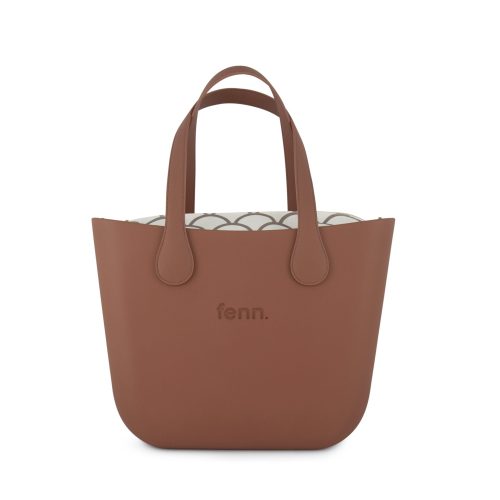 Original Collection -TAN-Pattern Inner-Gold Zip-Tan Flat Handle