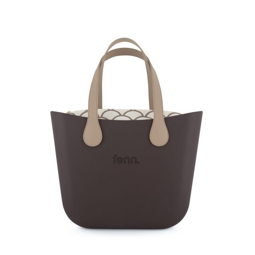 Original Collection -Chocolate-Pattern Inner-Gold Zip-Light Stone Flat Handle