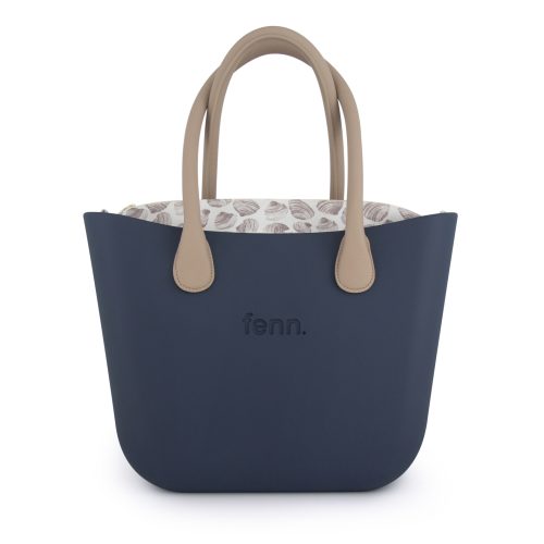 Original Collection – Navy – Pattern Inner – Gold Zip – Light Stone Round Handle