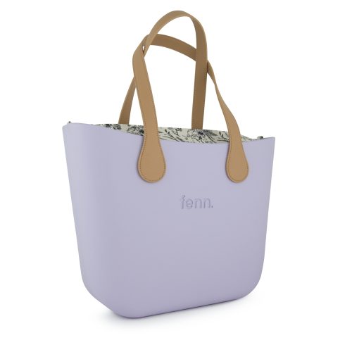 Original Collection -Lilac -Pattern Inner-Silver Zip-Light Tan Flat Handle - Image 3