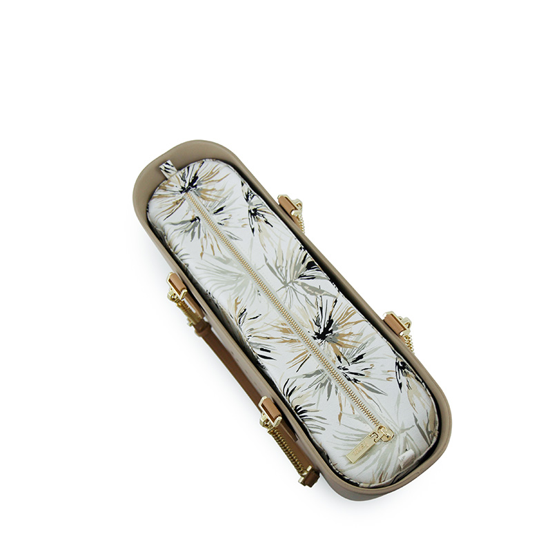 Original Collection - Stone - Pattern Inner - Gold Zip - Light Tan/ Gold Chain - Image 4
