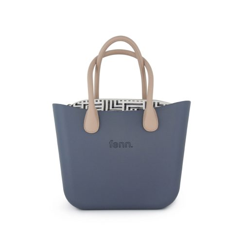 Original Collection - Denim - Pattern Inner - Silver Zip - Light Stone Round Handle