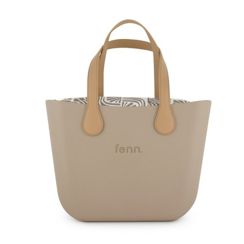 Original Collection - Stone - Pattern Inner - Gold Zip - Light Tan Flat Handle