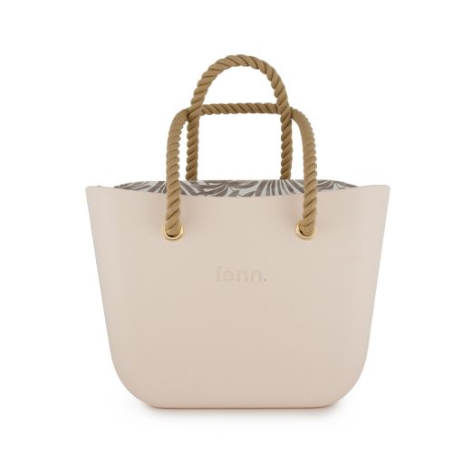 Original Collection - Nude - Pattern Inner - Gold Zip - Beige Rope Handle