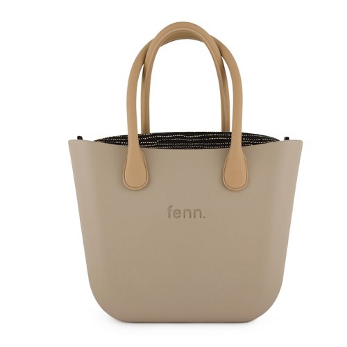 Original Collection - Stone - Pattern Inner - Gold Zip - Light Tan Round Handle