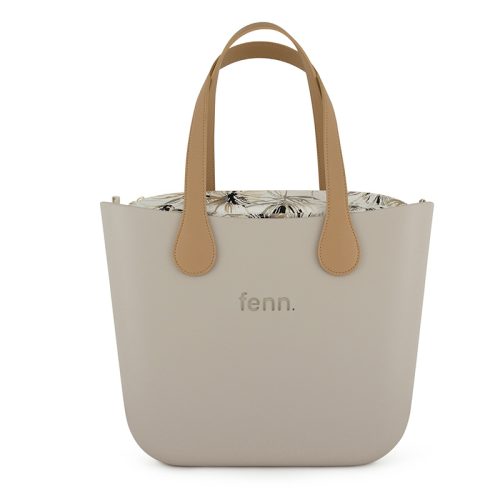 Original Collection - Mushroom - Pattern Inner - Gold Zip - Light Tan Flat Handle