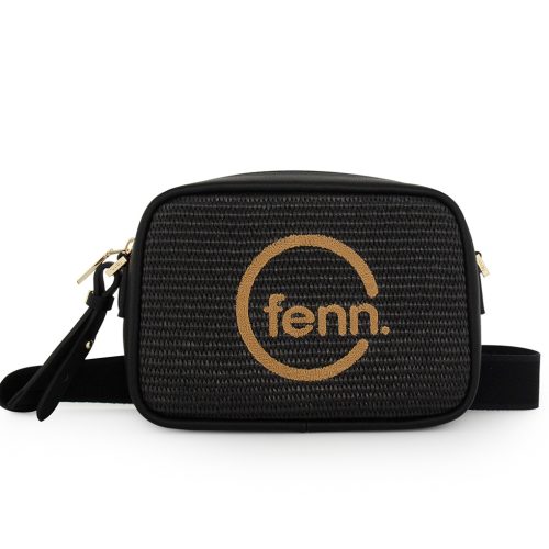Weave Cross Body - Black - Gold Zip - Black Strap