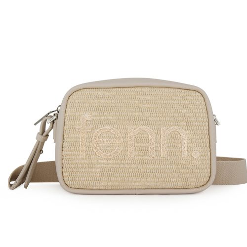 Weave Cross Body - Beige/ Off White - Gold Zip - Beige/ Off White Strap