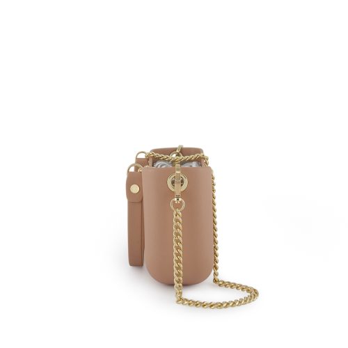 Alternative view of Classic Collection - Mocha - Pattern Inner - Gold Zip - Mocha/ Gold Chain Handle