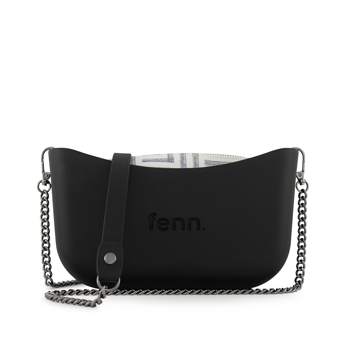Classic Collection -Black-Pattern Inner-Gun Metal Zip-Black/Gun