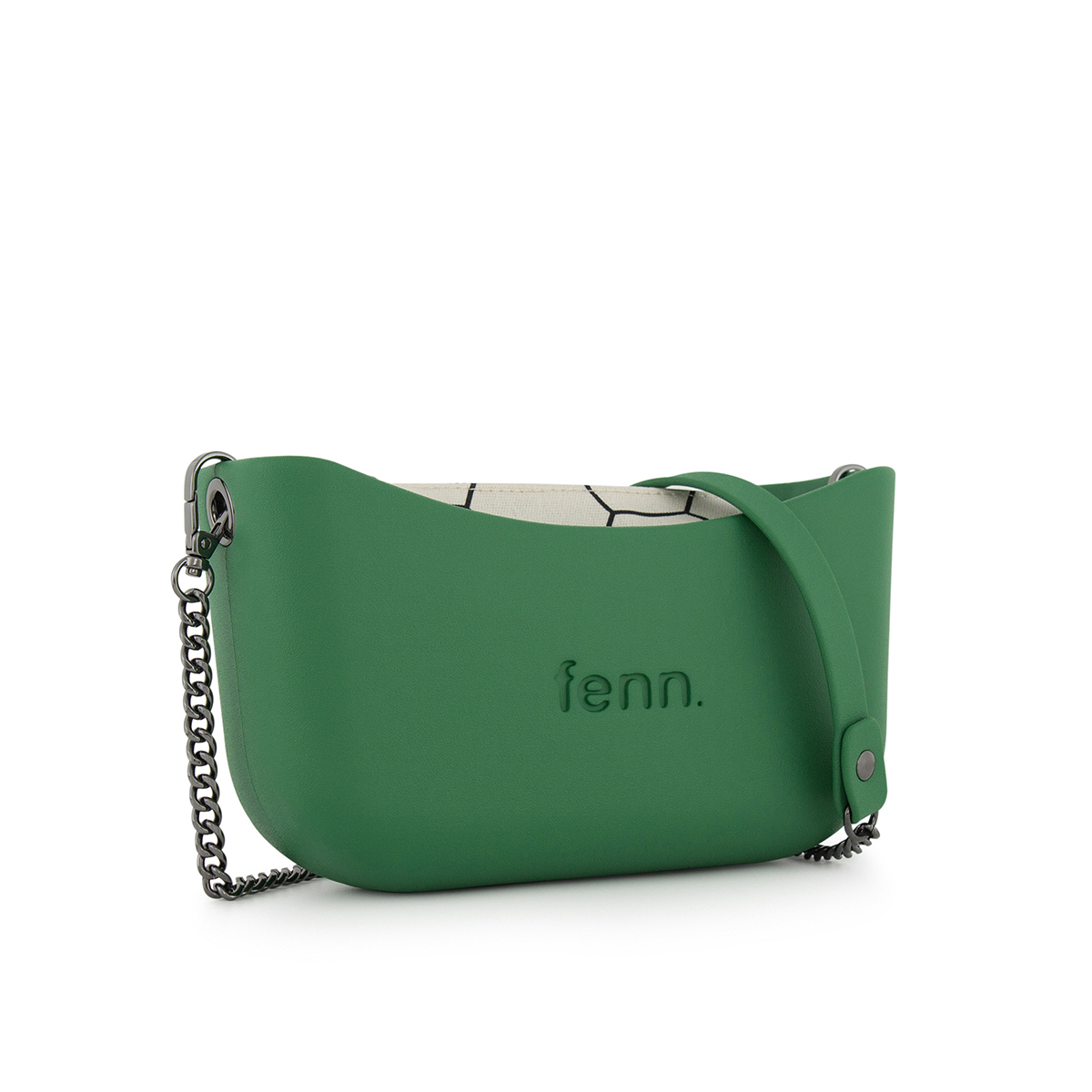 Classic Collection -Rainleaf Green-Pattern Inner-Gun Metal Zip- Chain Strap - Image 2