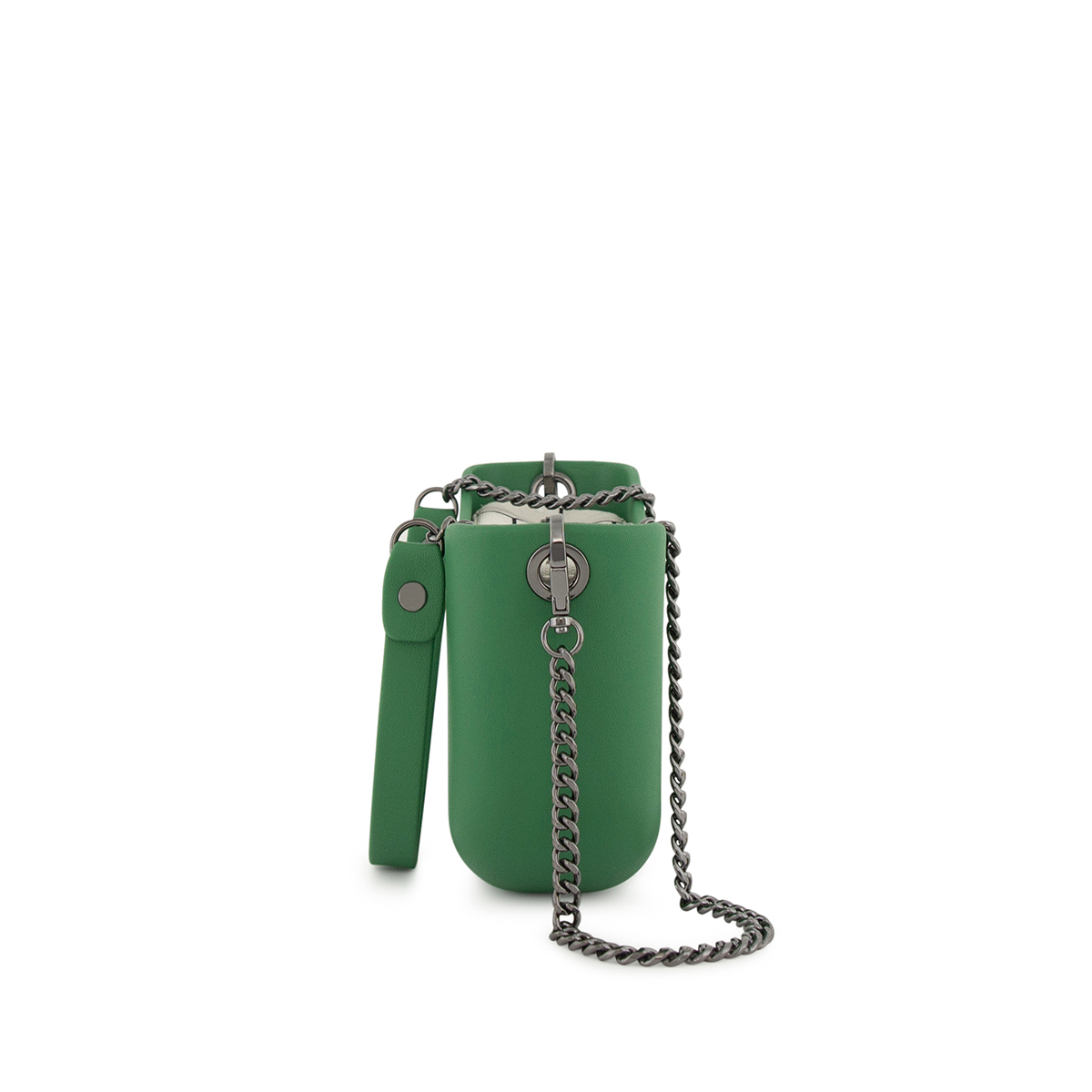 Classic Collection -Rainleaf Green-Pattern Inner-Gun Metal Zip- Chain Strap - Image 3