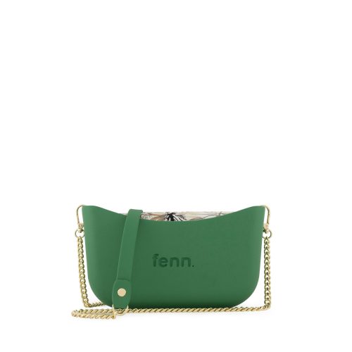 Classic Collection-Rainleaf Green-Pattern Inner-Gold Zip-Green/Gold Chain